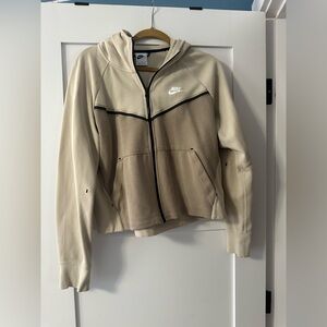 Nike Beige and Tan Full-Zip Hoodie